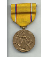 Vintage AMERICAN DEFENSE full size Medal &amp; ribbon 1941 with slotted broo... - £44.61 GBP