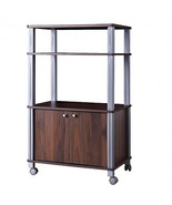 Microwave Rack Stand Rolling Storage Cart-Walnut - Color: Walnut - $105.13 CAD