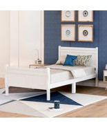 Twin Wood Platform Bed Frame with Headboard - $5,975.61 MXN