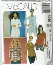 McCalls Sewing Pattern 3340 Shirt Blouse Misses Size 8-14 - $8.06
