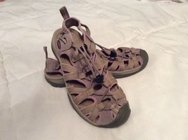 KEEN Womens Sz 7.5 Sport Sandals Gray Purple Hiking Closed Toe Fisherman Shoes Z - £23.56 GBP