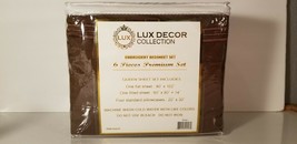 Lux Decor 6 Pc Premium Sheet Set Queen 1800 Series Brown New without tags - £20.99 GBP