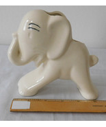 Vintage Figural Ceramic Pottery Planter Vase Elephant with Trunk Up - £11.95 GBP