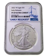 2022-S Silver Eagle Graded by NGC as PF69 Ultra Cameo Early Releases - $2,322.31 MXN