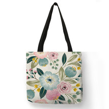 Watercolor Fresh Flower Print Handbags for Women 2022 Large Casual Shopping Shop - £13.77 GBP