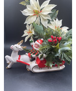 Vintage Brinn Santa, Sleigh &amp; Reindeer Christmas Collectible Decor - $36.15