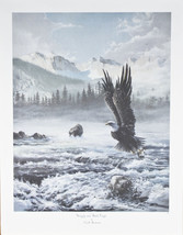 &quot;Grizzly And Bald Eagle&quot; by Newell Boatman Offset Lithograph on Paper Co... - $55.08