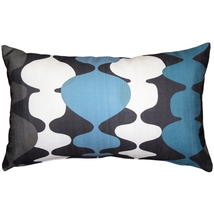 Lava Lamp Charcoal Blue 12x19 Throw Pillow, Complete with Pillow Insert - £25.53 GBP