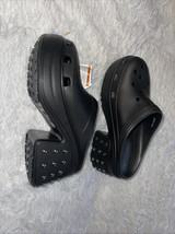 Crocs Siren Clogs Iconic Comfort Black /SILVER Studds Women&#39;s Size 12 New - $110.99