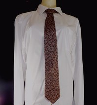 100% SILK G. BRIGGS BROWN AND BURGUNDY PAISLEY PRINT MENS TIE 59&quot; - £2.95 GBP