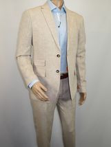 Men Premium 100% Linen Cocktail Suit by INSERCH Breathable and cool SU880 Tan image 3