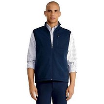 NWT Mens Size Large IZOD Navy Blue Microfleece Full Front Zip Vest Jacket - $26.45