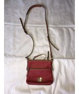 Dooney &amp; Bourke letter carrier crossbody purse handbag red pebble leather - $925.11 MXN