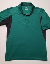 PGA Tour Golf Polo Shirt Mens Size Medium Green Black Embroidered Logo - $7.80