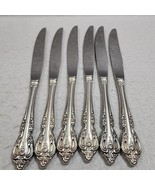 Vintage Oneida COMMUNITY BRAHMS Knives 6 Baroque Flowers Stainless Flatware - $17.74