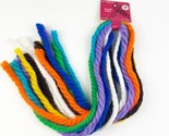 NEW Vintage Yarn Hair Ties Multi Color 8 Ties 42&quot; Luxrite Acrylic 8 Ties - $18.99
