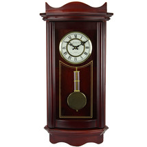 Bedford Clock Collection Weathered Chocolate Cherry Wood 25 Inch Wall Clock with - $164.99