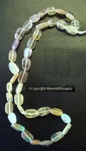 10mm Natural tri-color Fluorite hand cut smooth oval jewelry beads 14&quot; St SB038 - £4.70 GBP