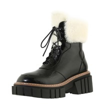 Cow Leather Snow Boots Women Genuine Leather Comfortable Wool New Winter Boots W - £134.99 GBP