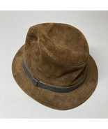 custom made GENUINE BROWN SUEDE HAT mens large MADE IN USA - £23.44 GBP