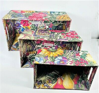Set of 3 Fabric Home Storage Organizer Box - Vibrant Flower Design - $19.79