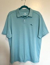 Tommy Bahama Polo Shirt Size M Seafoam Blue Short Sleeve Collared Marlin Logo - £23.73 GBP