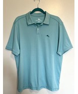 Tommy Bahama Polo Shirt Size M Seafoam Blue Short Sleeve Collared Marlin... - €25,58 EUR