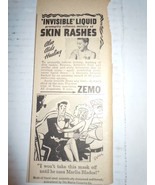 Vintage Zemo For Skin Rashes Print Magazine Advertisement 1946 - $5.45 CAD