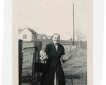 Old Woman Carrying a Loaf of Bread Black &amp; White Photograph - £9.34 GBP