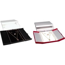 Red &amp; Black Earring Ring Necklace Bracelet Combination Jewelry Boxes Kit 2 Pcs - £21.50 GBP
