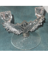 TIFFIN-FRANCISCAN Clear Glass 5904 Wing Double Light Candlestick Art Dec... - £23.79 GBP