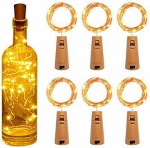1 Copper Bottle String Lights Light 15 LED Warm Cool White Fairy Wine Cork Shape - £3.15 GBP