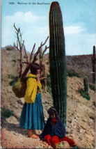 Vtg Postcard, Natives of the Southwest next to a Cactus Plant - £5.05 GBP