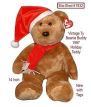 TY Beanie Buddy 1997 Holiday Teddy Bear  (New with original tags) Christ... - £11.71 GBP