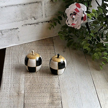 Courtly Checks Salt and Pepper Shakers Checked Decor Buffalo Check Kitchen Decor - £23.05 GBP