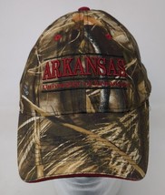 University Of Arkansas Razorbacks Baseball Hat Cap Bar The Game Camo VTG - £15.78 GBP