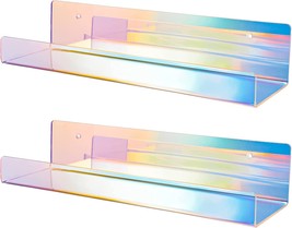 Nihome 2 Pcs. Iridescent Wall Mounted Clear Acrylic Floating, And Business - £30.33 GBP