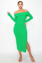 Women&#39;s Off-Shoulder Rib Midi Dress - $16.00