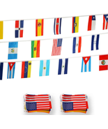 2 Set Latin America 21 Countries String Flags - Assorted Latino Flag Ban... - £16.79 GBP