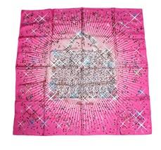 Hermes Scarf Magic Kelly by Dimitri Rybaltchenko 90 cm silk pink Carre bag 35&quot; - £529.76 GBP