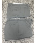 Haggar 40x32 Dress Work Pants Lot of 2 - Brown Taupe - Cool 18 - $19.75