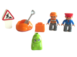 Mixed Lot Lego Duplo Construction Worker Sign Shovel Train Conductor Blopp - £11.16 GBP