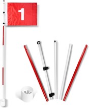 Anley 6 Ft Height Golf Flagsticks with Putting Cup Set Golf Pin Flag Sti... - £20.35 GBP