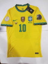 Neymar Jr Brazil Copa America Final Match Slim Yellow Home Soccer Jersey 2020-21 - £103.89 GBP