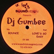 Dj Gumbee &quot;Bounce / Love&#39;s So Easy&quot; 2004 Vinyl 12&quot; Single Breaks ~Rare~ Htf - £21.38 GBP