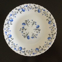 2 French Vintage Blue Flowers on White 10&quot; Dinner Plates Glass - $22.55
