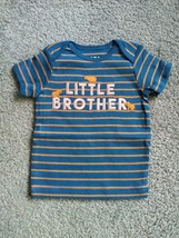 New! Child Of Mine By Carter&#39;s Boy&#39;s &quot;Little Brother&quot; T-Shirt 6-9 M Month Cute! - £3.93 GBP