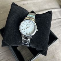Vince Camuto Ayla Silver Metal Wristwatch Analog Roman Numerals Box Incl... - $54.92