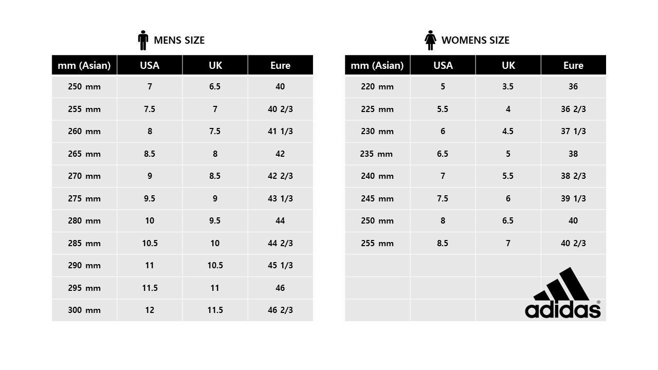 Adidas us men's size chart tenis online