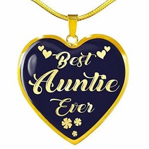 Express Your Love Gifts Aunt Gift Heart Pendant Stainless Steel or 18k Gold Hear - £43.48 GBP